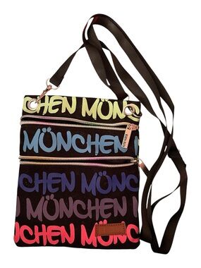 Robin Ruth Black Crossbody Bag with Multicolor Münchner Print